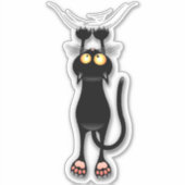 猫おもしろいキャラクター引掻き布 シール (正面)