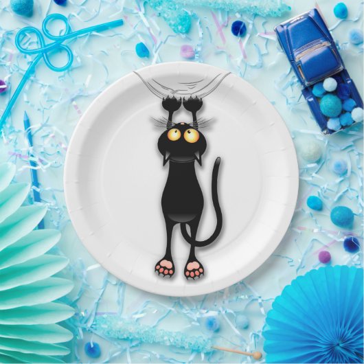 猫おもしろいキャラクター引掻き布 ペーパープレート (パーティー)