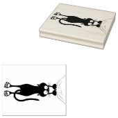 猫おもしろいキャラクター引掻き布 ラバースタンプ (押印)