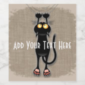 猫おもしろいキャラクター引掻き布 ワインラベル (シングルラベル)