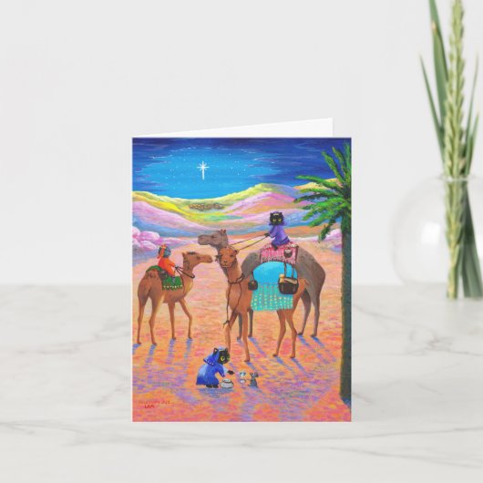 猫おもしろいキリスト教クリスマスカード制作 シーズンカード (正面)