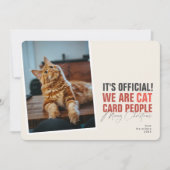 猫おもしろいクリスマスカード赤メオウィクリスマス シーズンカード (正面)