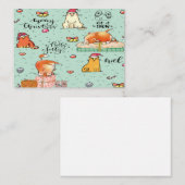 猫おもしろいクリスマスカード ノートカード (正面/裏面)