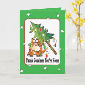 猫おもしろいクリスマスカード – 動物イラストレーション カード (黄色い花)