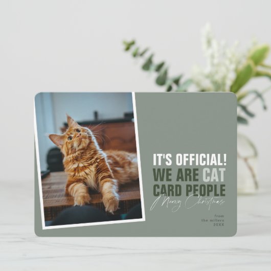 猫おもしろいクリスマスカードMeowyクリスマス シーズンカード (スタンド正面)