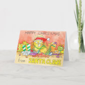 猫おもしろいクリスマスグリーティングカード カード (正面)