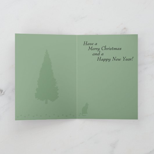 猫おもしろいクリスマスグリーティングカード シーズンカード (内部)