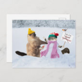 猫おもしろいクリスマスグリーティングカード シーズンポストカード (正面/裏面)