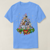 猫おもしろいクリスマスツリークリスマス Tシャツ (デザイン正面)