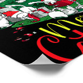 猫おもしろいクリスマスツリーメリー猫好き ポスター (角)