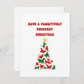 猫おもしろいクリスマスツリー シーズンカード (正面/裏面)