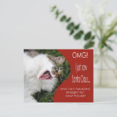 猫おもしろいクリスマスハガキ シーズンポストカード (スタンド正面)