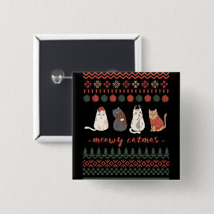 猫おもしろいクリスマスプン – Cat Christmas 缶バッジ