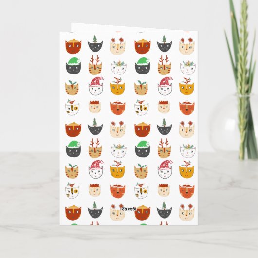 猫おもしろいクリスマスホリデーカード シーズンカード (裏面)