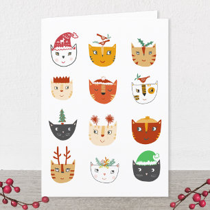 猫おもしろいクリスマスホリデーカード シーズンカード