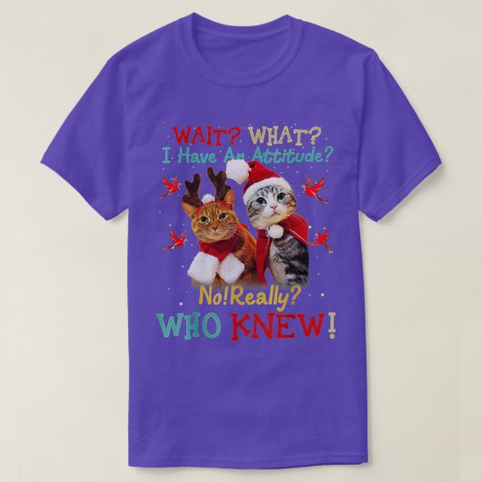 猫おもしろいクリスマスメリークリスマスギフト男性女性キッド Tシャツ (デザイン正面)