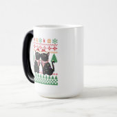 猫おもしろいクリスマスライト猫好き醜いクリスマス モーフィングマグカップ (正面左)