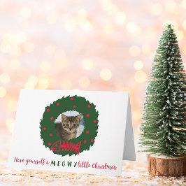 猫おもしろいクリスマスリースお子猫の写真 シーズンカード