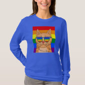 猫おもしろいゲイプライドかわいいLGBT動物の愛人 Tシャツ (正面)