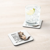 猫おもしろいコースター – 愛らしい猫ジョークのコースター コースター (右側)