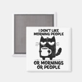 猫おもしろいコーヒーキッテン朝顔が苦手 マグネット (正面/裏面)