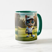 猫おもしろいゴルフプレーヤー マグカップ (正面右)