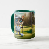 猫おもしろいゴルフプレーヤー マグカップ (正面左)