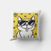 猫おもしろいサングラスをかけているマンガ猫 クッション (裏面)