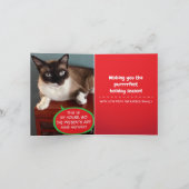 猫おもしろいサンタが休みの時に折り畳んだグリーティングカード シーズンカード (内部)