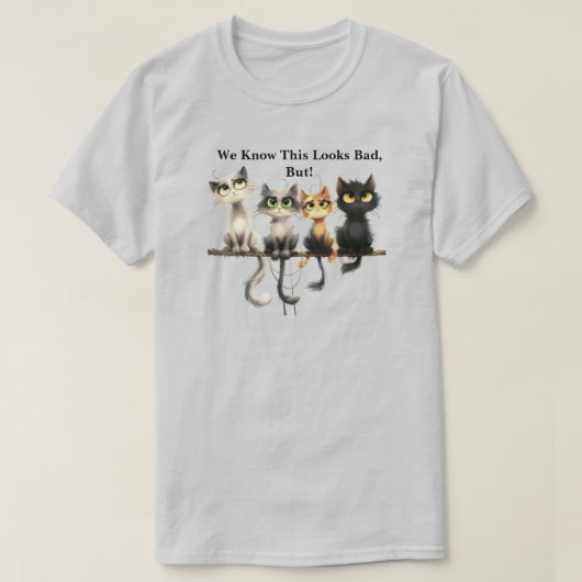 猫おもしろいシャツ Tシャツ (デザイン正面)