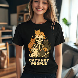 猫おもしろいスケルトン – 猫は人間ではない引用文 Tシャツ