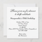 猫おもしろいディナー招待猫誕生日 招待状 (裏面)