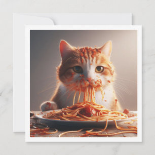 猫おもしろいディナー招待猫誕生日 招待状