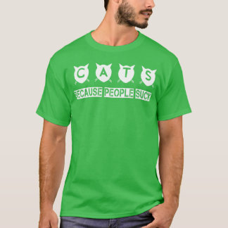 猫おもしろいデザイン猫好き猫人吸女 Tシャツ