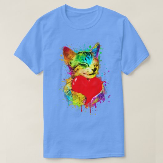 猫おもしろいデザイン Tシャツ (デザイン正面)