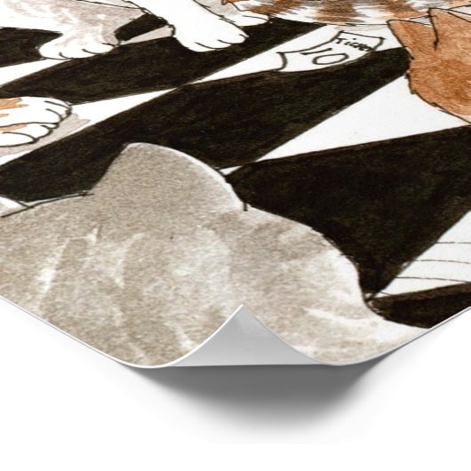 猫おもしろいトイレ522 ポスター (角)