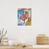 猫おもしろいトイレ535ポスター ポスター (キッチン)