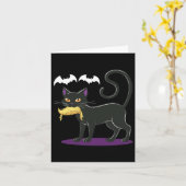 猫おもしろいハロウィン投票米国 カード (黄色い花)