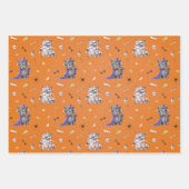 猫おもしろいハロウィーン ラッピングペーパーシート (正面3)