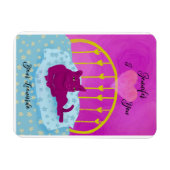 猫おもしろいハートだパーソナライズされた マグネット (横)