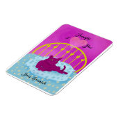 猫おもしろいハートだパーソナライズされた マグネット (左側)