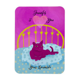 猫おもしろいハートだパーソナライズされた マグネット