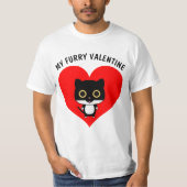猫おもしろいバレンタインデーTシャツ Tシャツ (正面)