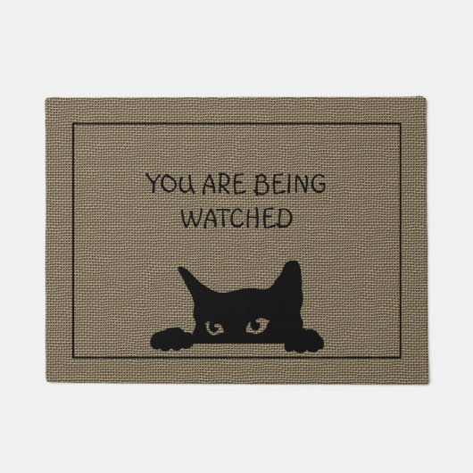 猫おもしろいバ素朴ーラップドアマット  ドアマット (正面)
