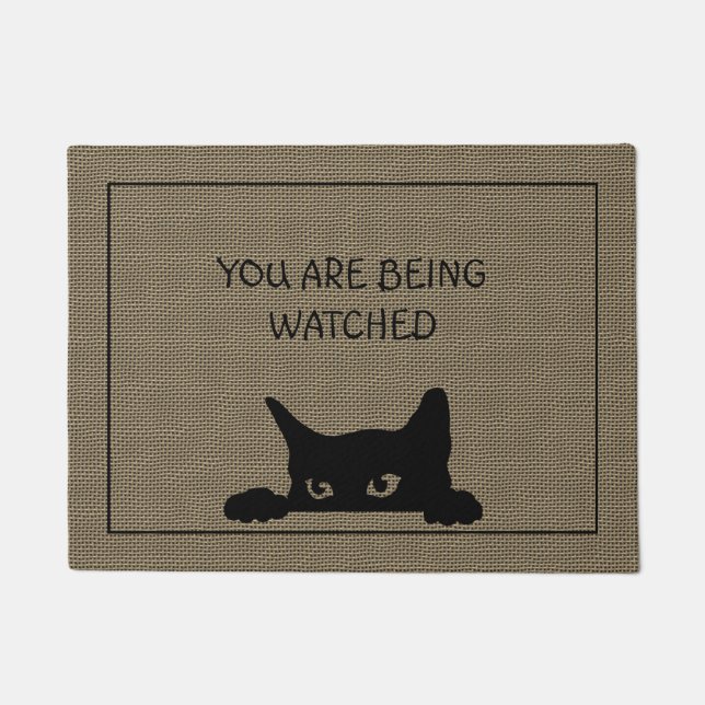 猫おもしろいバ素朴ーラップドアマット  ドアマット (正面)