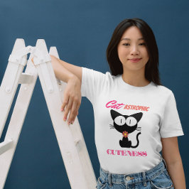 猫おもしろいパン猫アストロフィック可憐引用文 Tシャツ