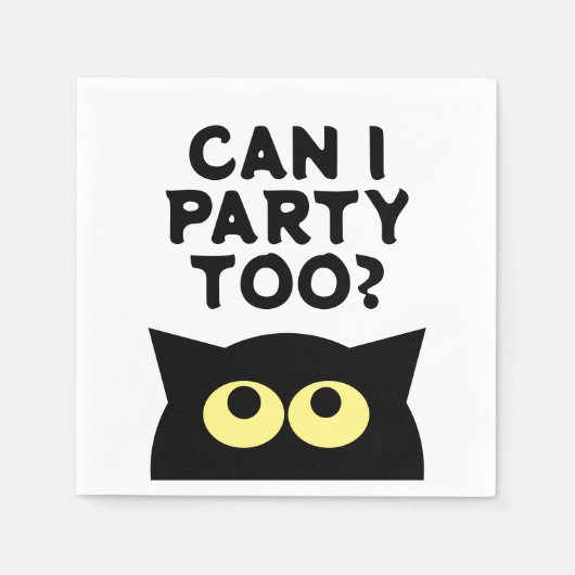 猫おもしろいパーティーイベント用ナプキン スタンダードカクテルナプキン (正面)