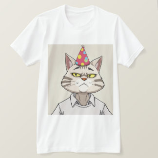 猫おもしろいパーティー帽子Tシャツ – Snarky Tシャツ