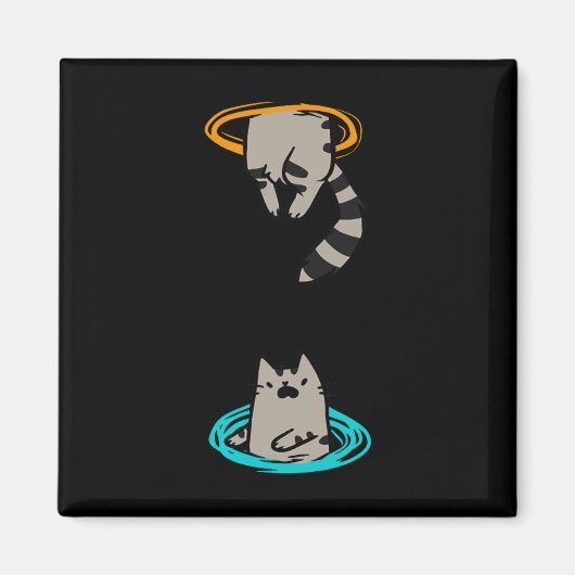 猫おもしろいビデオゲーム動物 マグネット (正面)