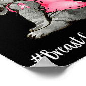 猫おもしろいピンクリボン10月We衣服ピンクブレア ポスター (角)